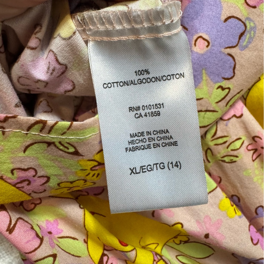 Floral Pikachu Kids A-Line Short Sleeve Smock Dress Cotton Size Girls XL (14) - Picture 8 of 8